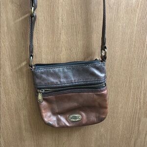Fossil Brown Leather Crossbody Bag